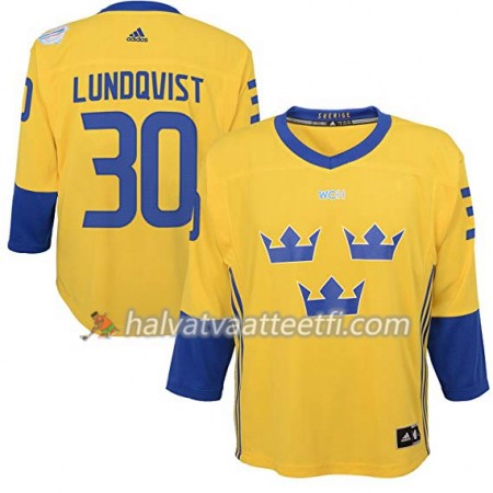 Ruotsi Pelipaita Henrik Lundqvist 30 Jääkiekon maailmancupin 2016 Keltainen Premier Paita